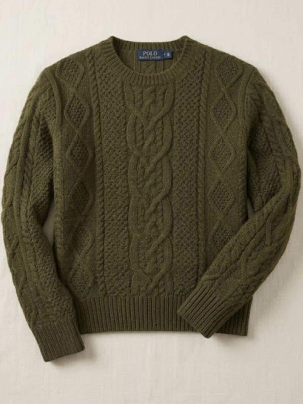 Polo Ralph Lauren cotton knit sweater size medium green